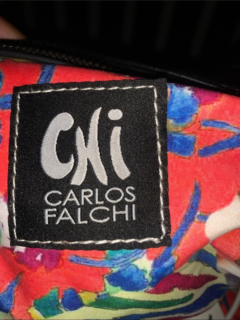 Carlos Falchi Black Leather Hobo Shoulder Bag
